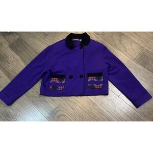 Vintage Canvasbacks Lutton & Horsfield 100% Wool Blazer SZ M Purple Made In‎ USA